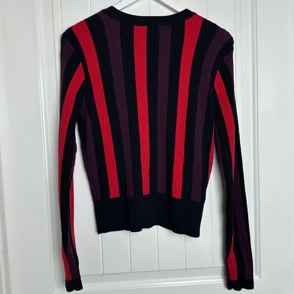 CAbi sophisticated black and red striped Royal pull over size Medium - Picture 5 of 6